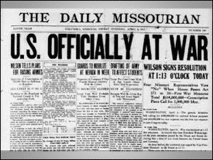 WWI began in July, 1914. The US entered in 1917